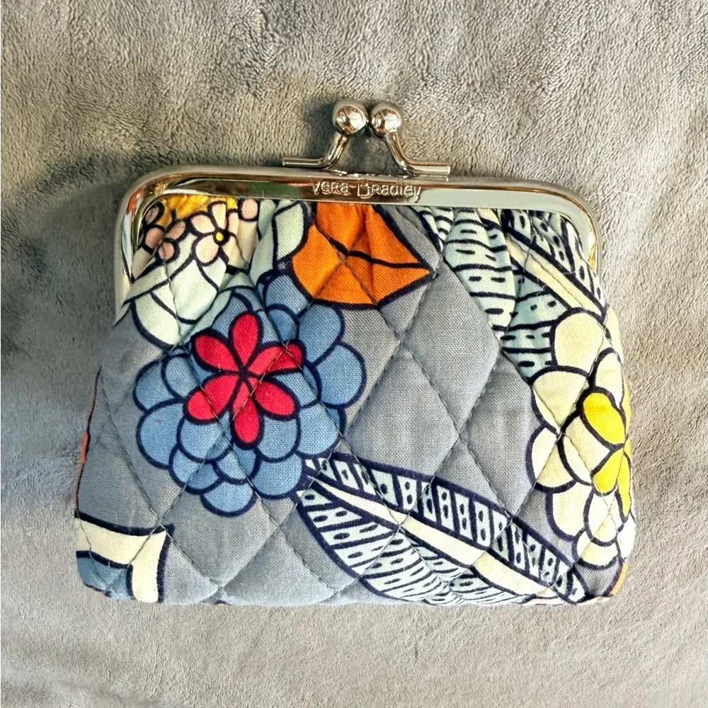 Vera Bradley Tropical Evening Kiss-Lock Coin Purse - Picture 2 of 5
